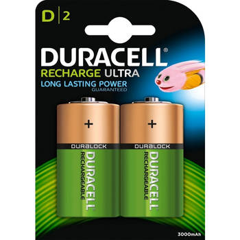Duracell oplaadbare batterijen D, blister van 2 stuks