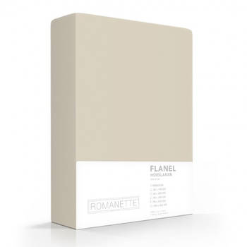 Flanellen Hoeslaken Zand Romanette-90 x 220 cm