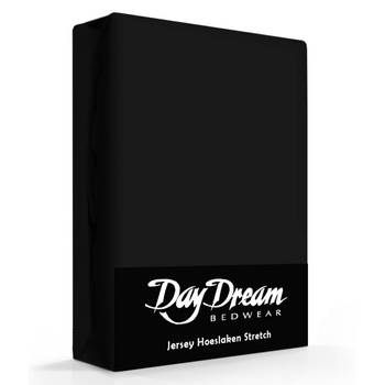 Day Dream Jersey Hoeslaken Zwart-180 x 200 cm
