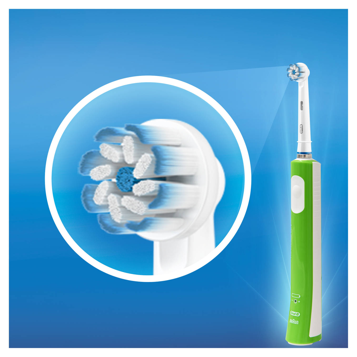 Oral-B elektrische tandenborstel Junior 6+ groen - poetsstand |