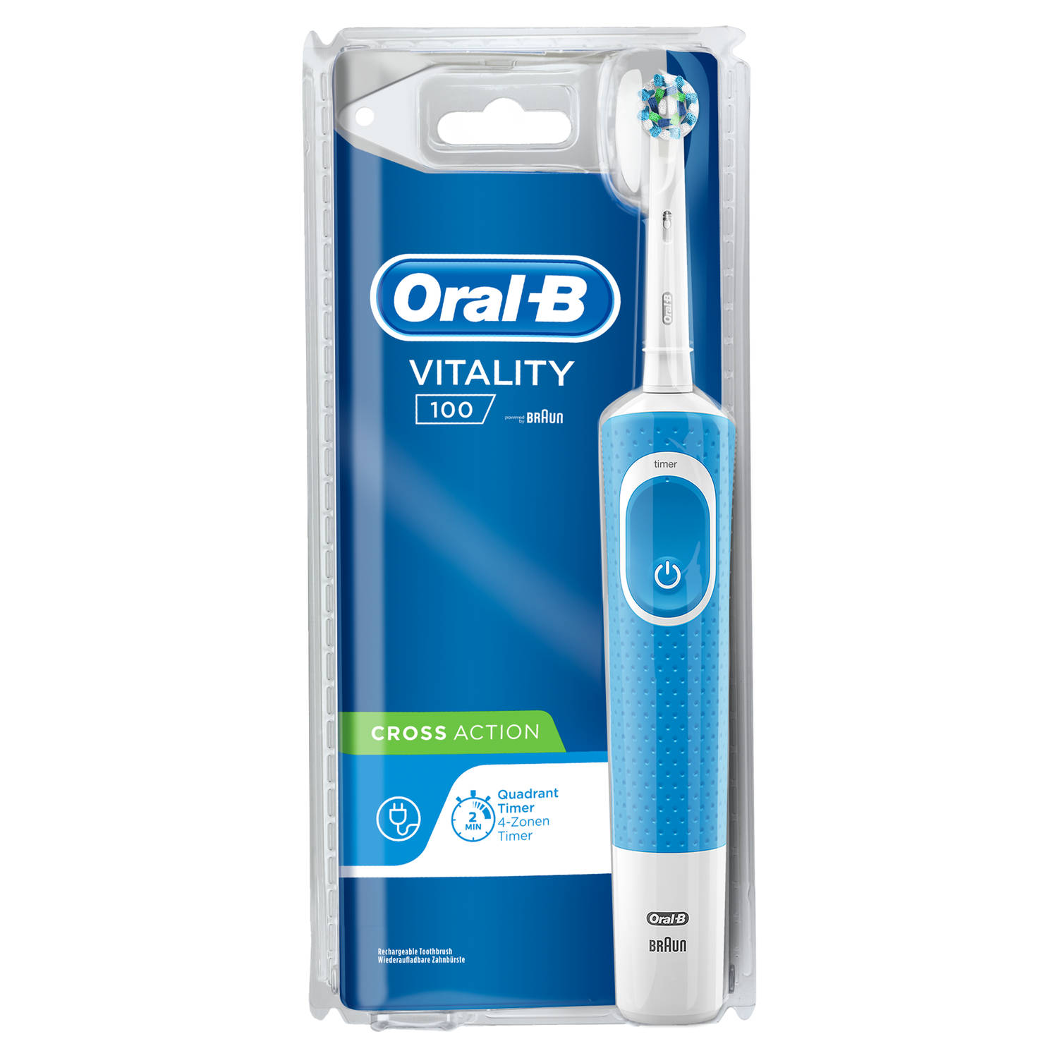 elektrische tandenborstel Vitality 100 blauw - 1 poetsstand | Blokker