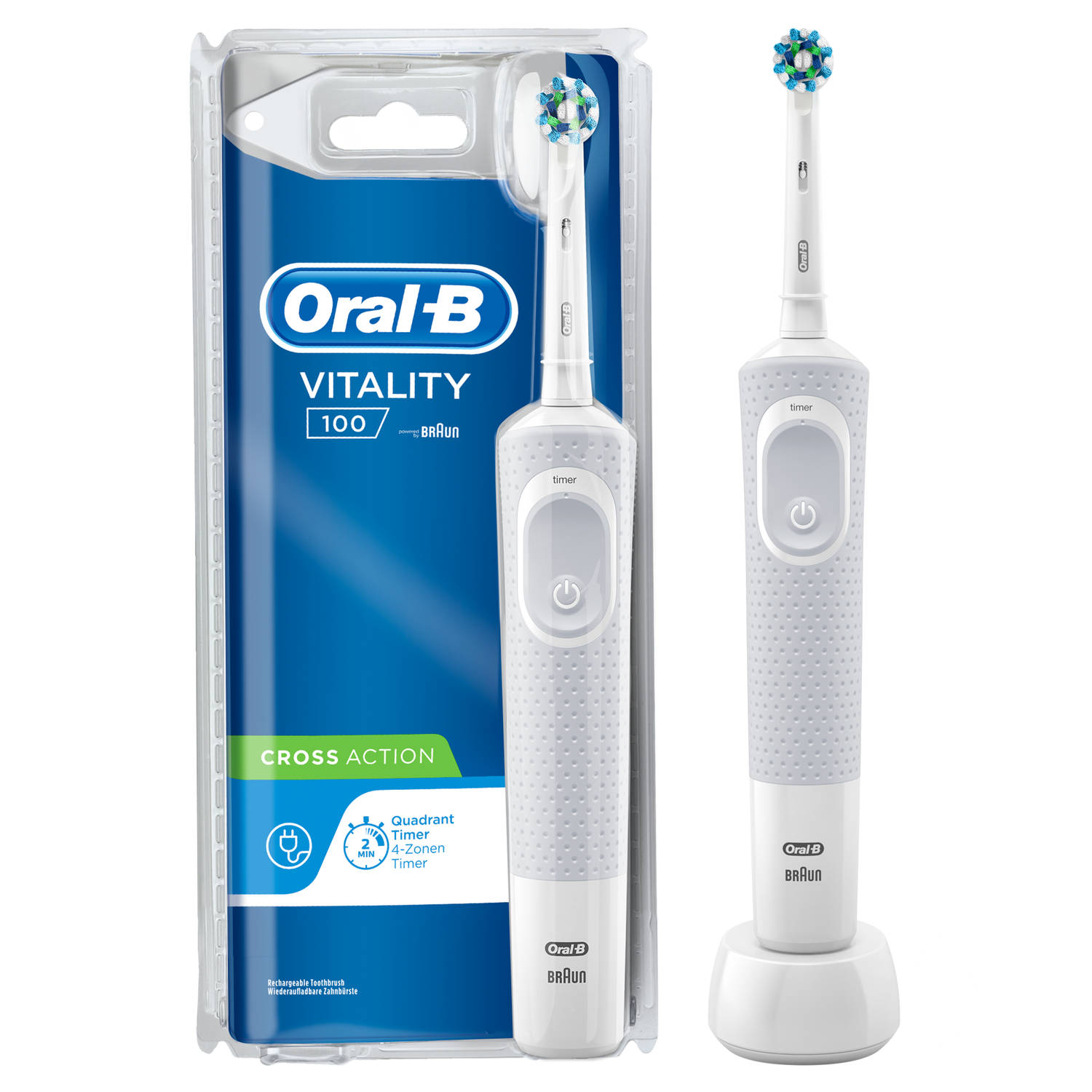 Faeröer schrijven Kan weerstaan Oral-B elektrische tandenborstels Vitality 100 wit - 1 poetsstand | Blokker