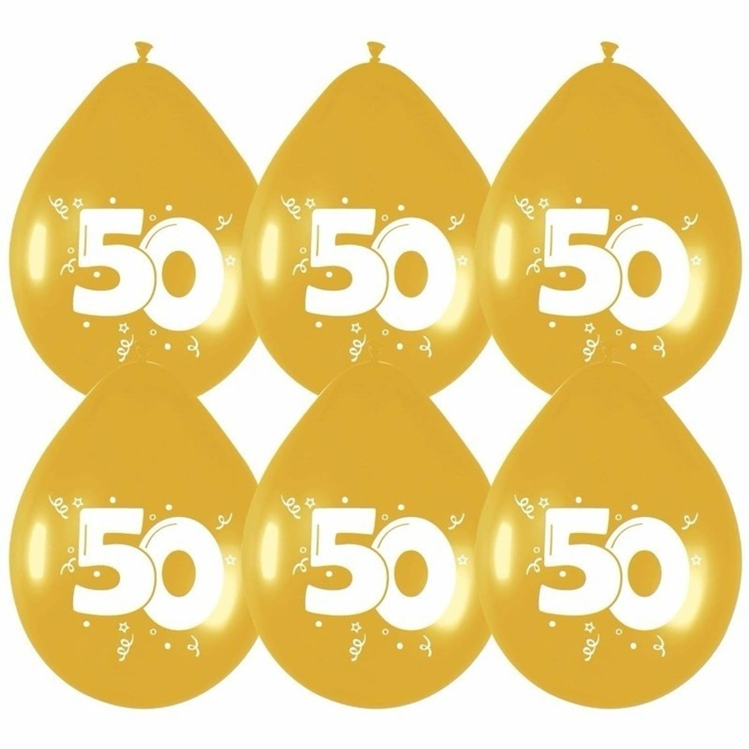12x Gouden ballonnen 50 jaar - Ballonnen