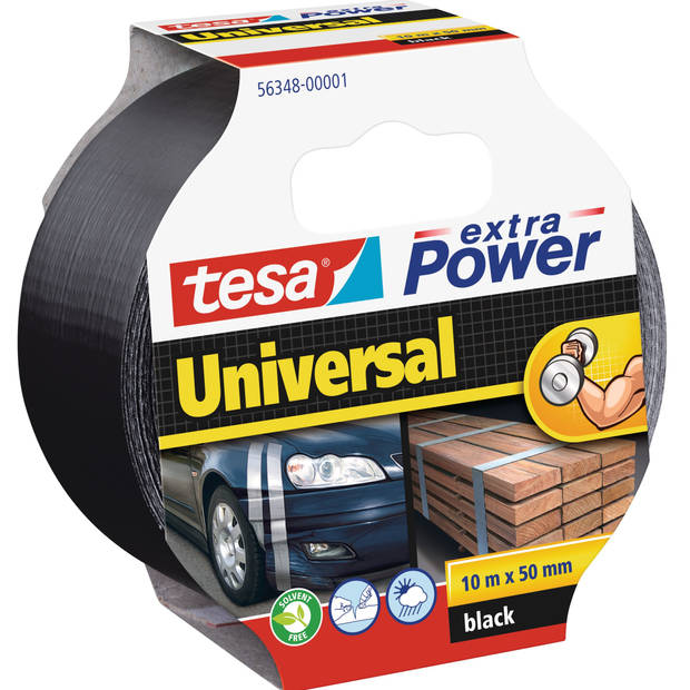 1x Tesa ducttape Extra Power universeel zwart 10 mtr x 5 cm - Tape (klussen)