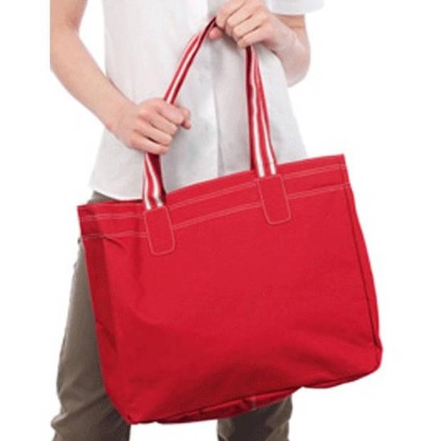 Shopper rood/wit 41 cm - Boodschappentassen