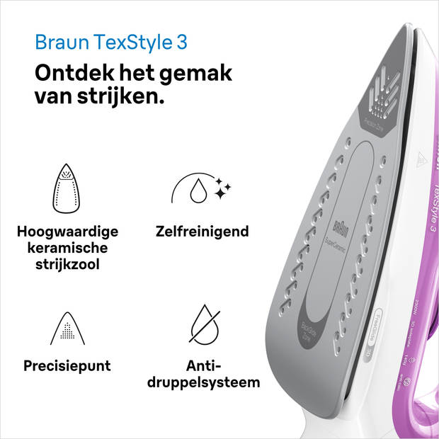 Braun stoomstrijkijzer Texstyle 3 SI3030PU