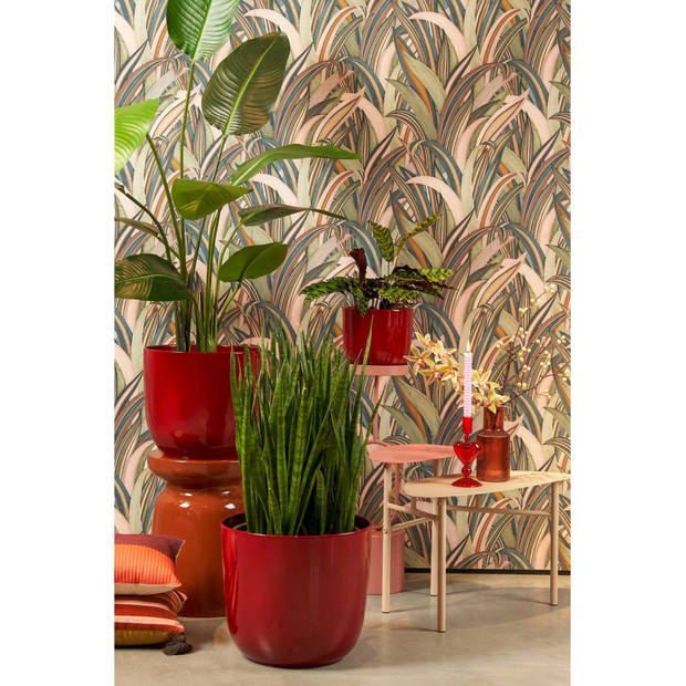 Mica Decorations Plantenpot - rood - keramiek - 19 x 18 cm - Plantenpotten