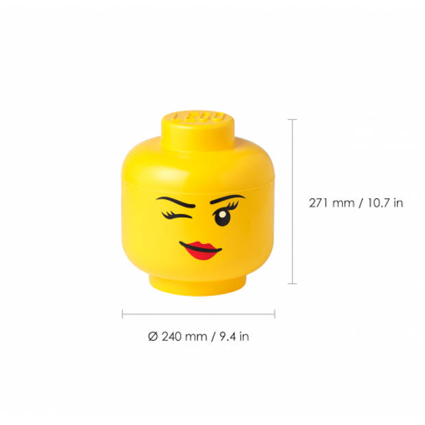 Lego - Opbergbox Hoofd Winky Groot - Polypropyleen - Geel