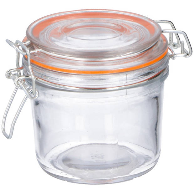 4x stuks luchtdichte potten transparant glas 350 ml - Weckpotten