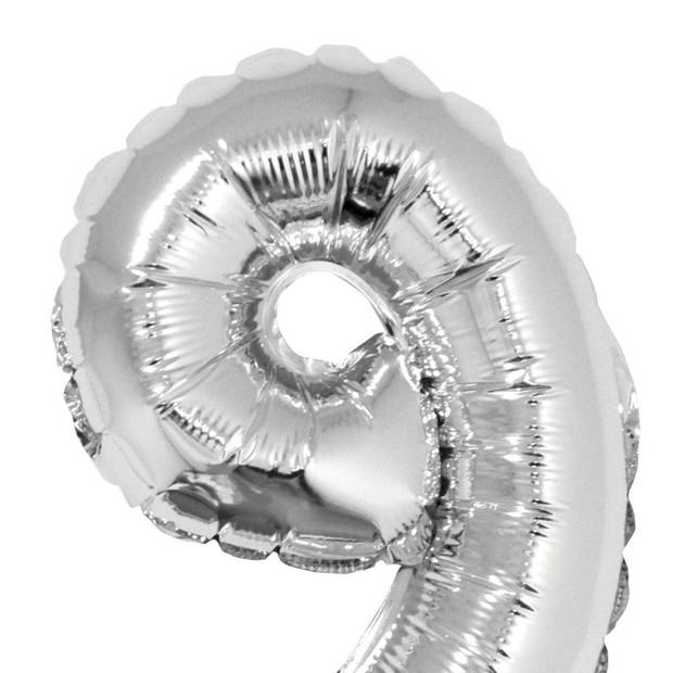 Folie ballonnen cijfer 19 zilver 41 cm - Ballonnen