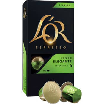 Douwe Egberts koffiecapsules L'Or Intensity 6, Lungo Elegante, pak van 20 capsules