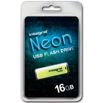 Integral Neon USB 2.0 stick, 16 GB, geel