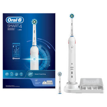 Oral-B elektrische tandenborstel Smart 4 4000N wit - 3 poetsstanden
