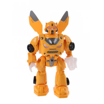 Jonotoys robot met licht en geluid 22 cm oranje