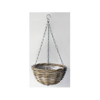 Hanging Basket Rotan Antique Grey D30CM