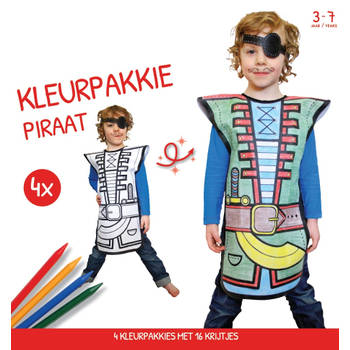 Kleurpakkie Piraat - 4-pack - Knutselset Tekenen