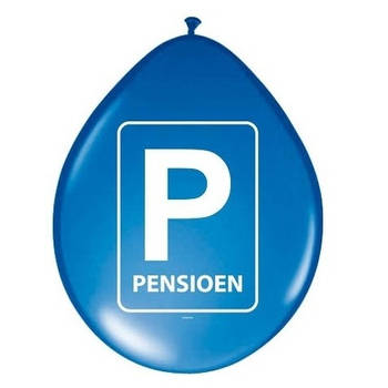 24x Pensioen ballonnen blauw - Ballonnen