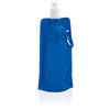 Blauwe waterzak 400 ml opvouwbaar met haakje - Veldflessen