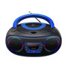 Denver Draagbare Boombox - Bluetooth - FM Radio met LED verlichting - CD Speler - AUX aansluiting - TCL212BT – Blauw
