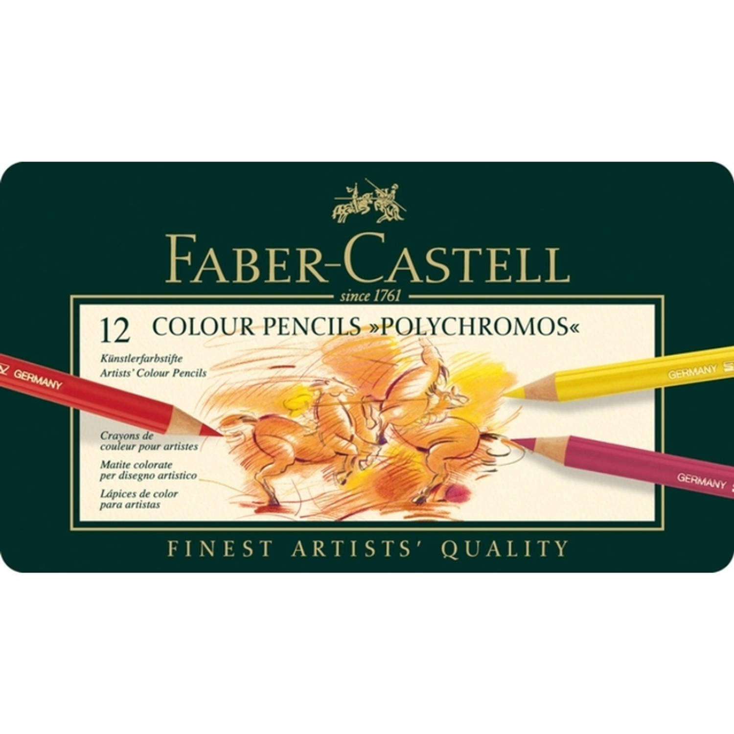 Faber-Castell kleurpotloden -  Polychromos - 12 stuks in blik - FC-110012