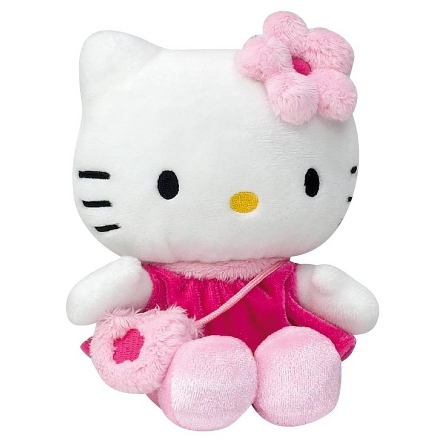 Conventie Kwaadaardige tumor Banyan Pluche Hello Kitty knuffel in fuchsia jurkje 15 cm - Knuffeldier | Blokker