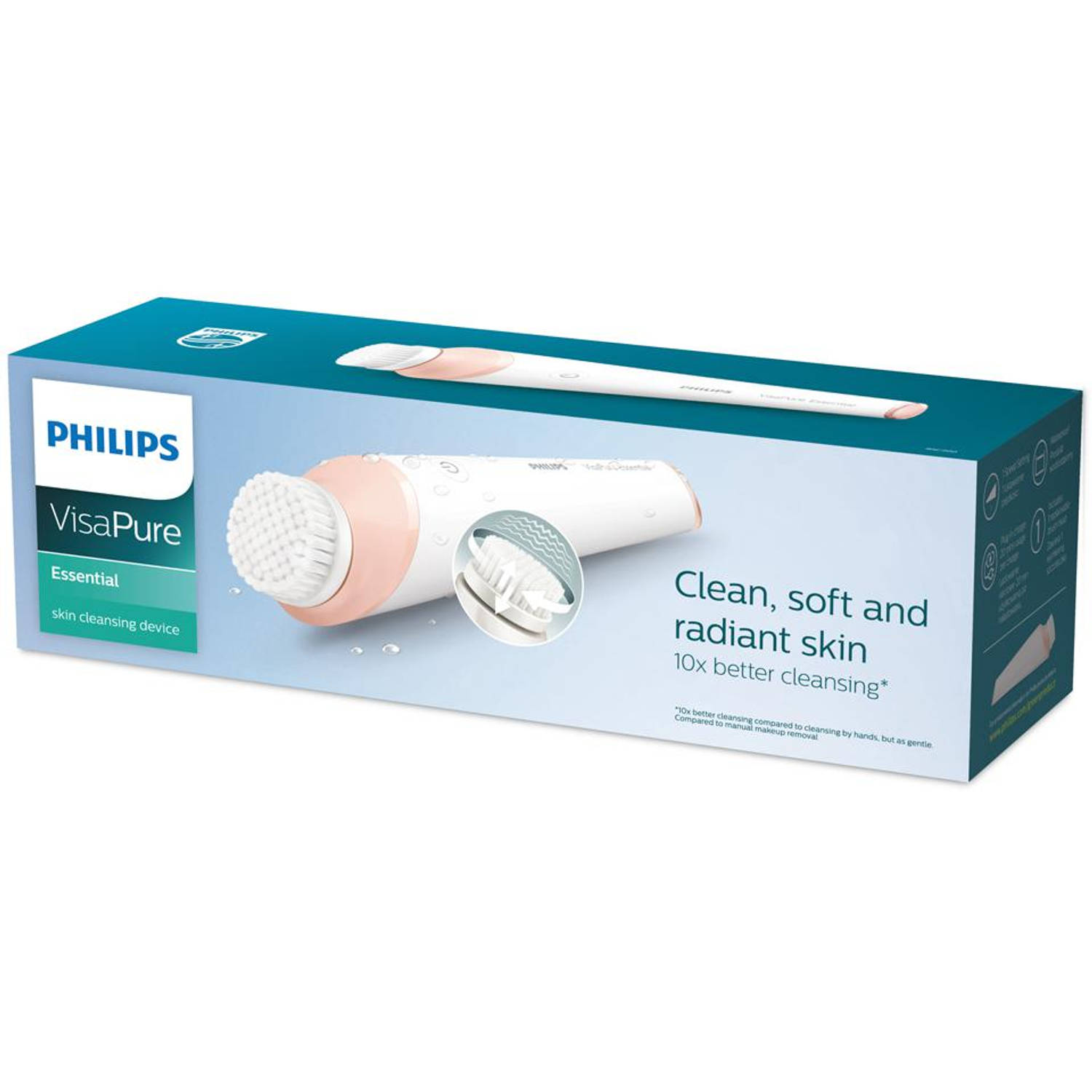 Philips gezichtsreinigingsborstel BSC200/01 - wit/roze | Blokker