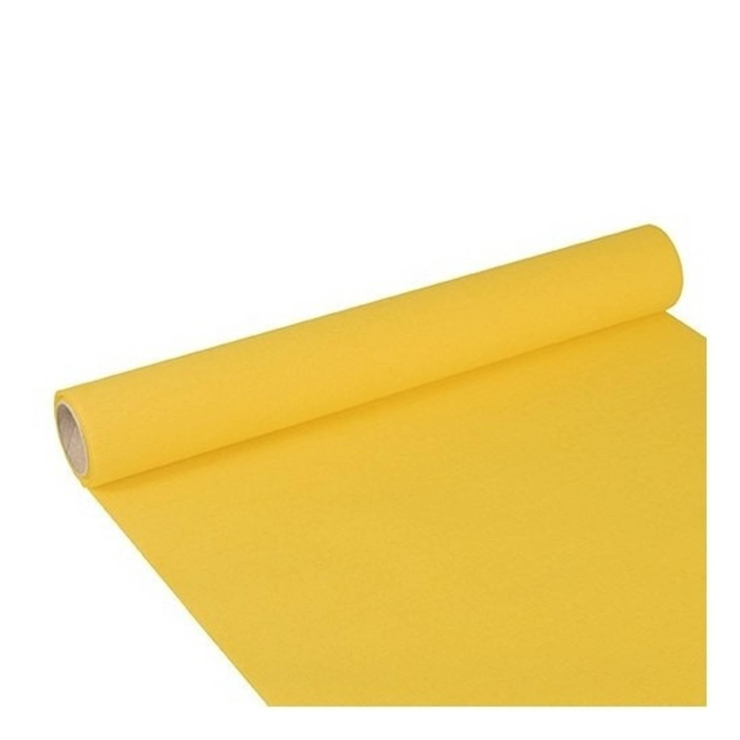 campus lijn Praten tegen Tafelloper geel 300 x 40 cm papier - Feesttafelkleden | Blokker