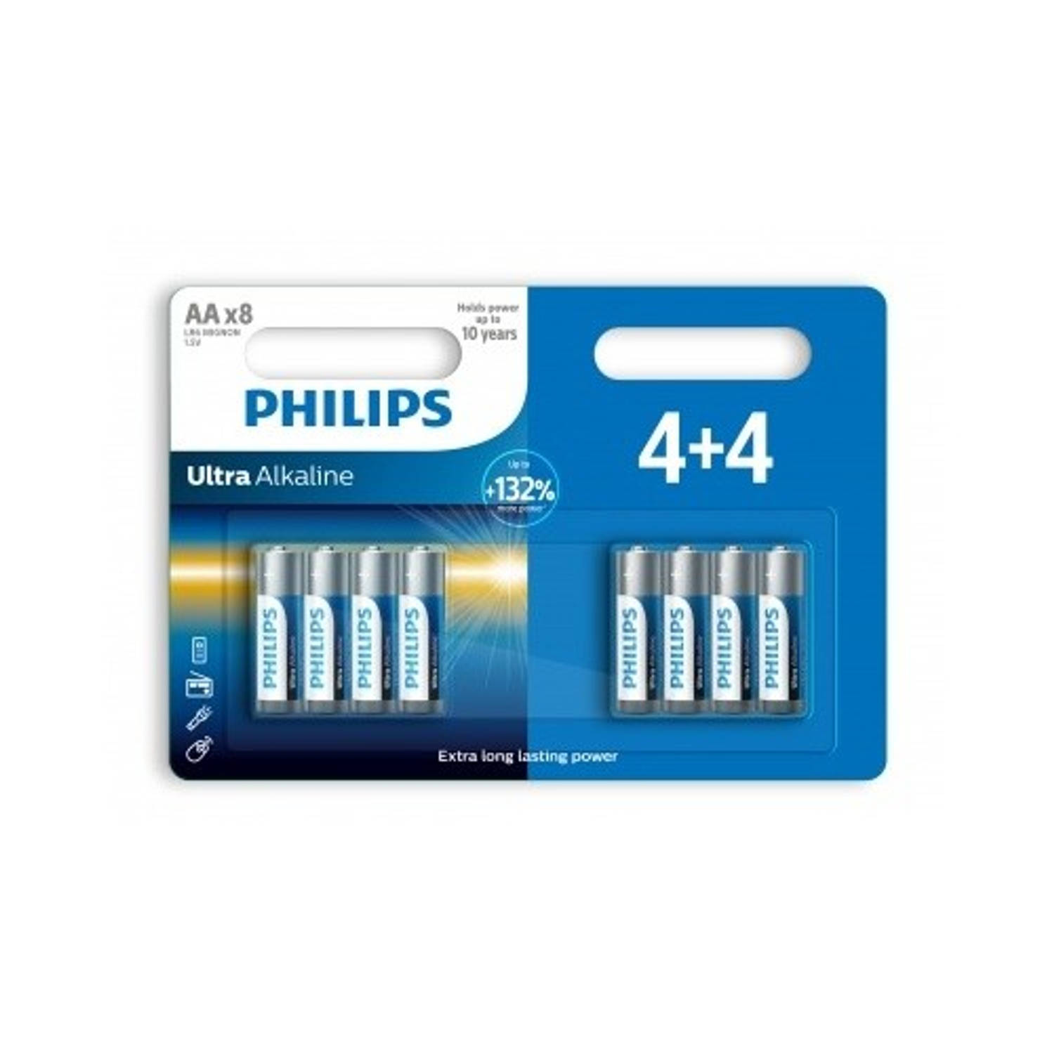 Philips batterijen ultra alkaline LR6-AA 8 stuks