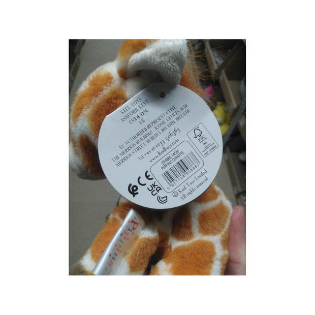 Keel Toys pluche giraffe knuffel oranje 14 cm - Knuffeldier