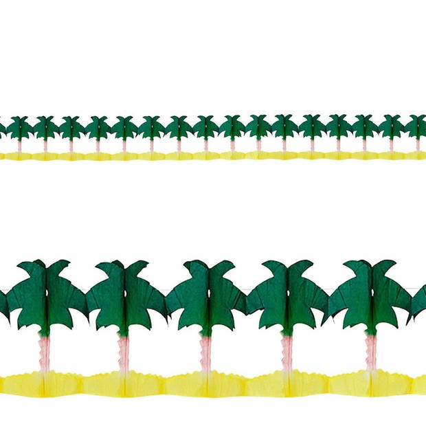 Tropische feest slingers met palmbomen 4 meter - Feestslingers