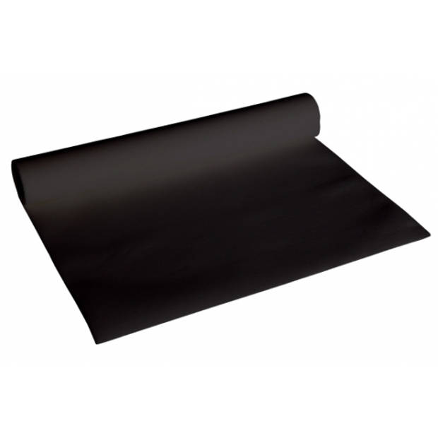 Luxe papieren tafelloper zwart 480 x 40 cm - Feesttafelkleden