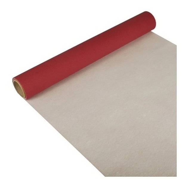 Feest/party bordeaux rode tafeldecoratie papieren tafelloper 300 x 40 cm - Feesttafelkleden