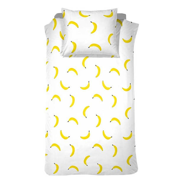 Damai Going bananas dekbedovertrek - 100% percaline katoen - 1-persoons (140x200/220 cm + 1 sloop) - White