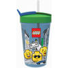 LEGO drinkbeker met rietje Iconic blauw/groen
