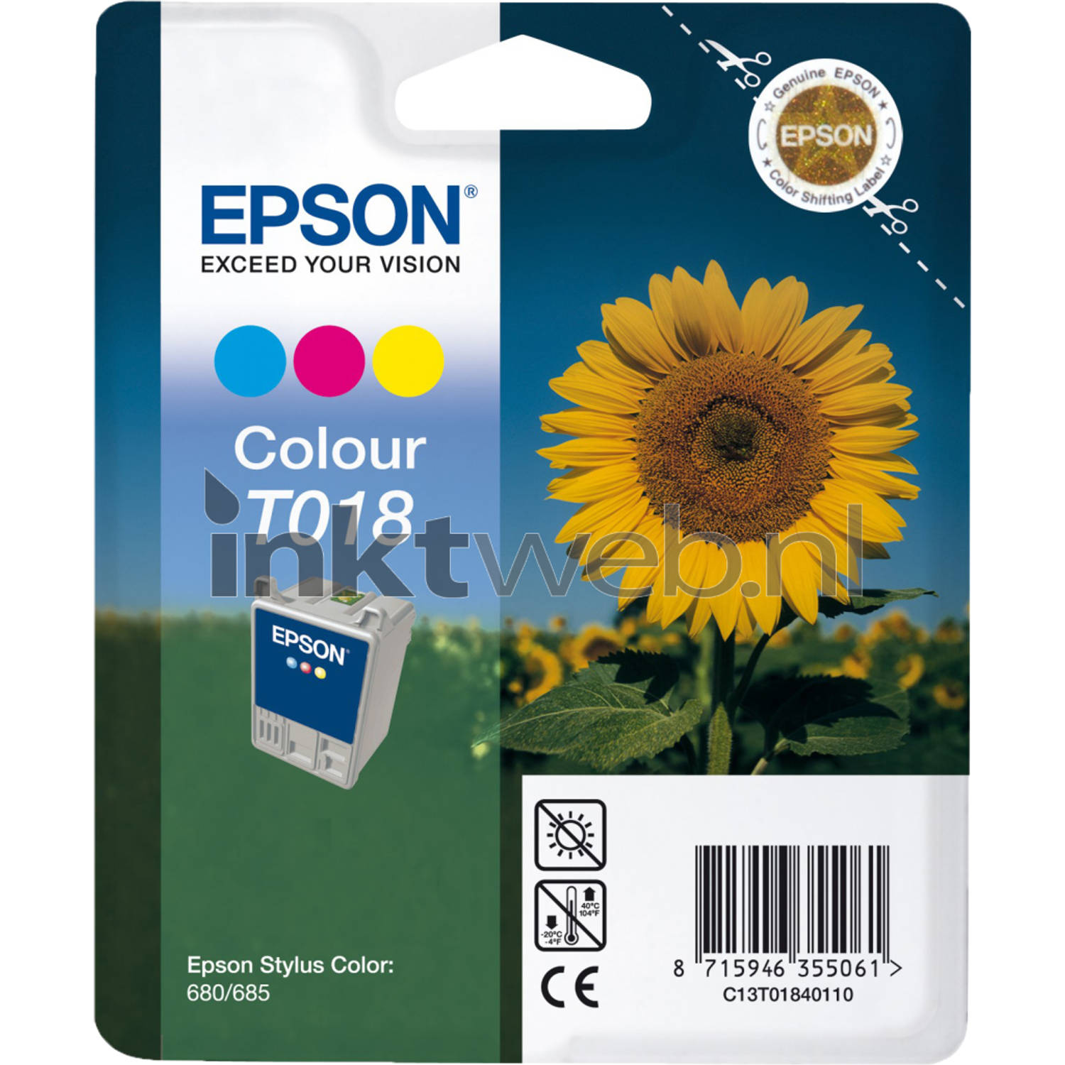 Epson inktpatroon kleur T018