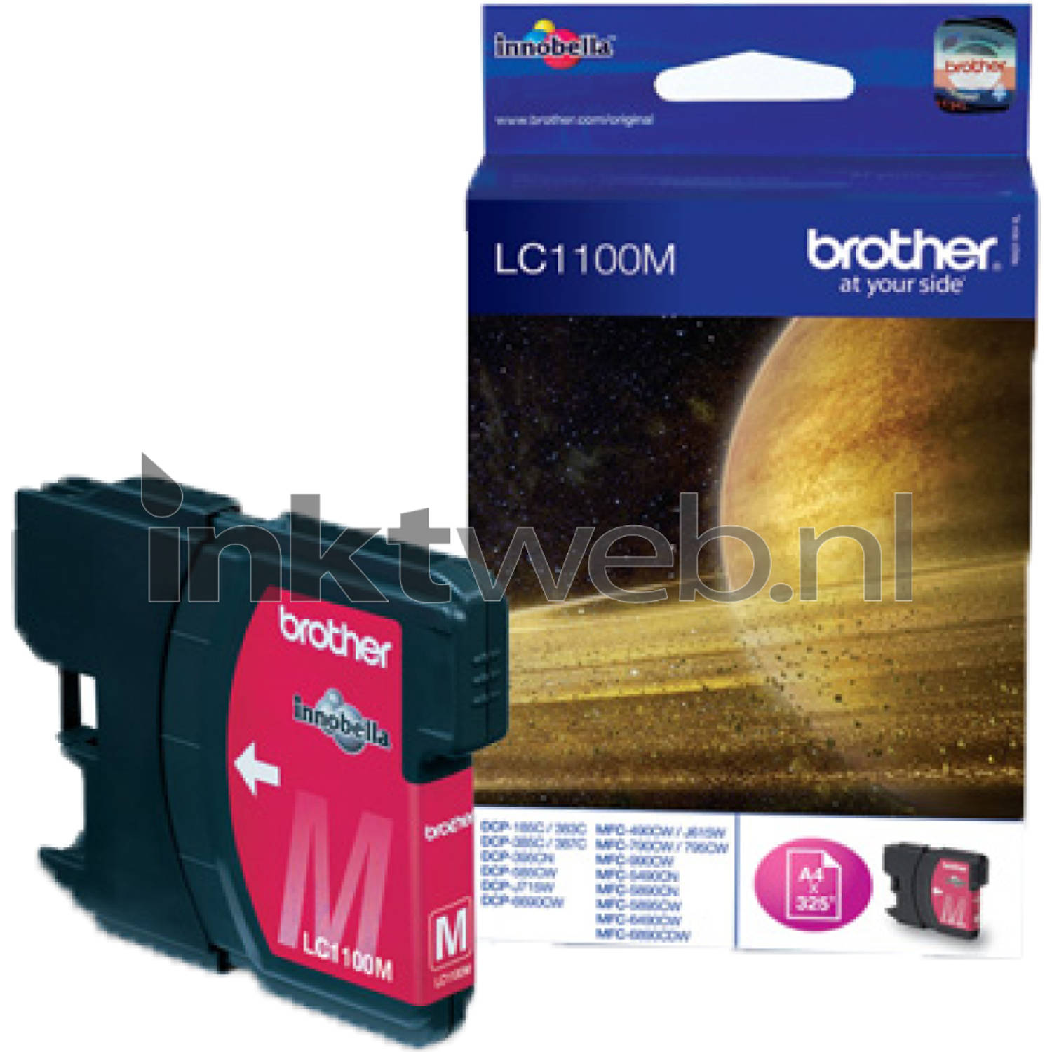 Inkcartridge Brother LC-1100MBP rood