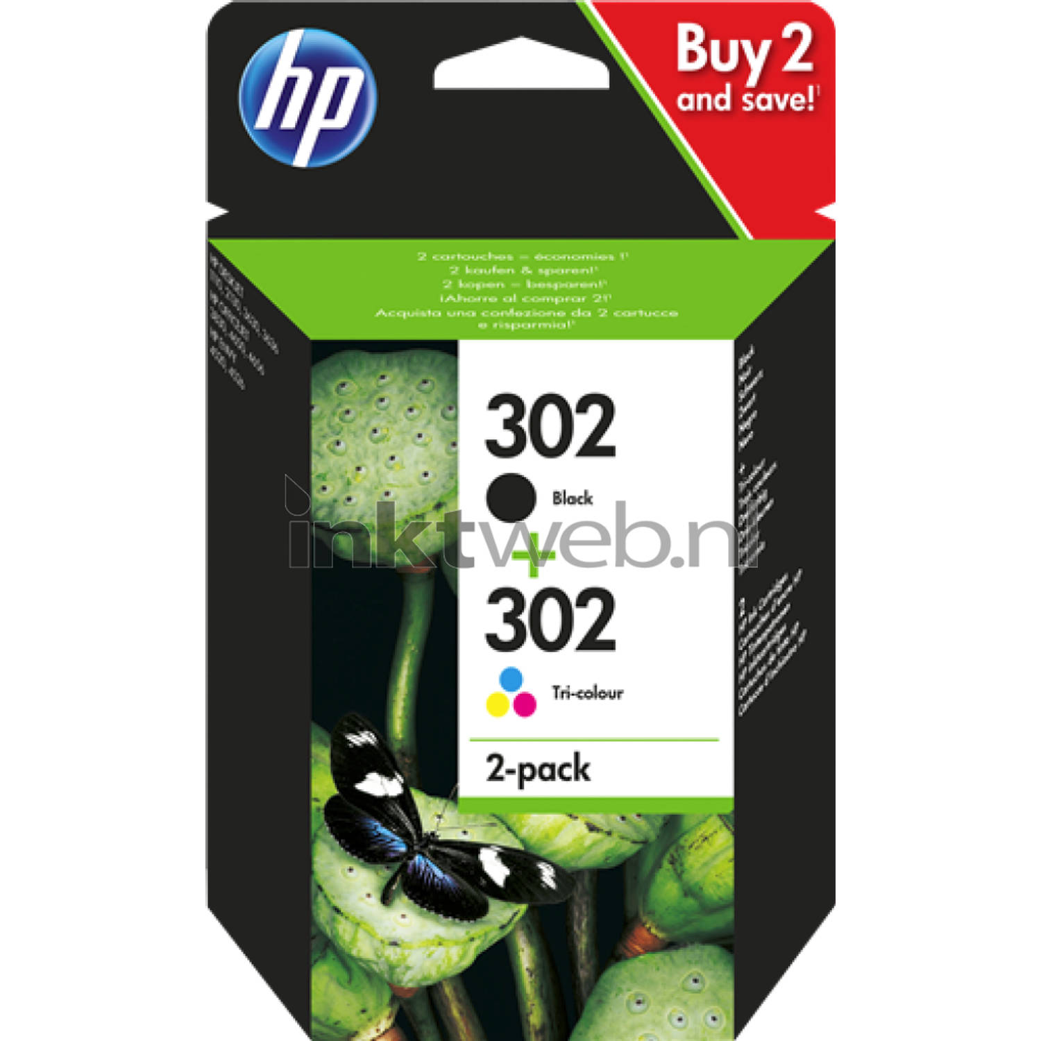 HP 302 2-pack Black-Tri-colour Original Ink Cartridges