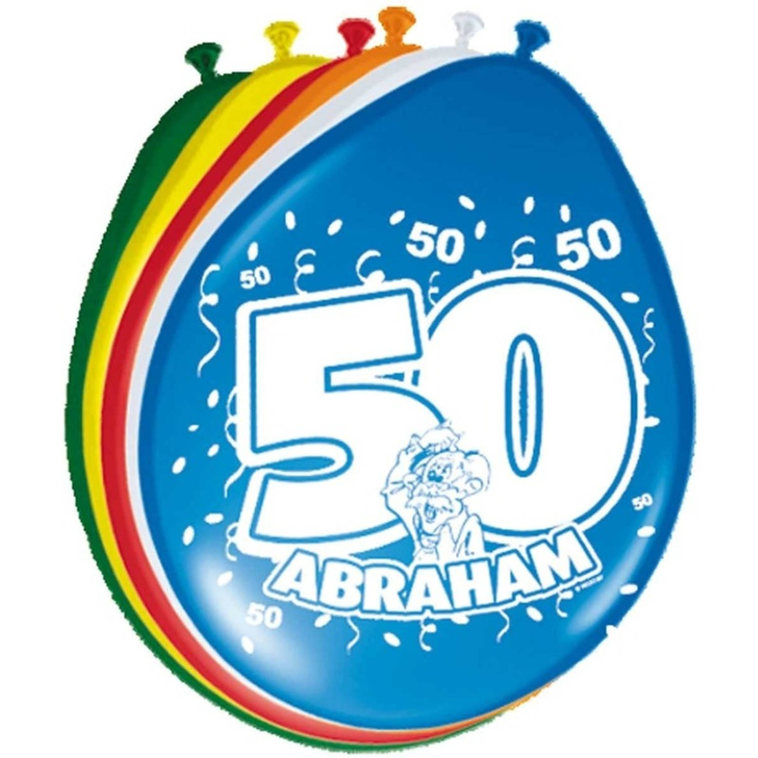 8x stuks Ballonnen versiering 50 jaar Abraham
