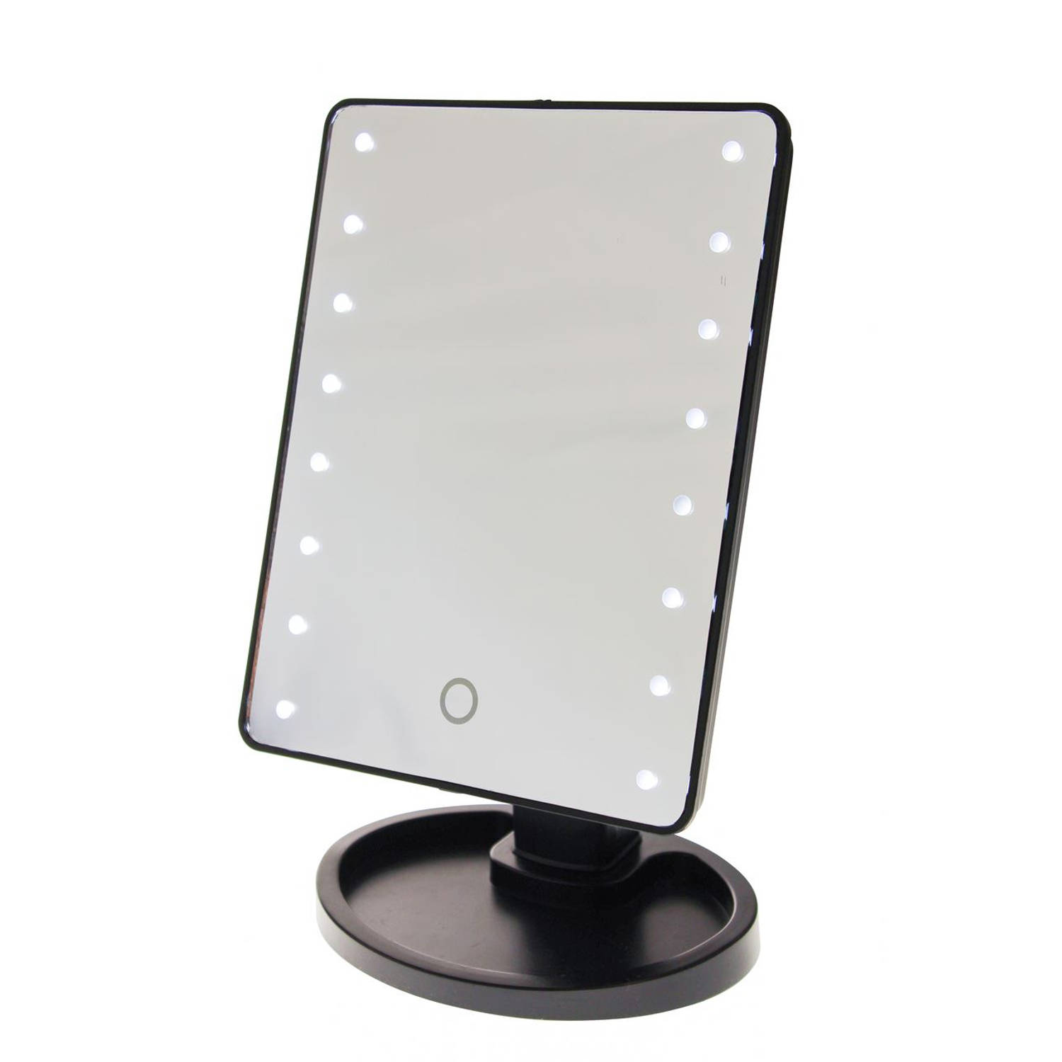 Kantine hoekpunt per ongeluk Touch Screen Make-Up Spiegel met LED verlichting - Zwart | Blokker