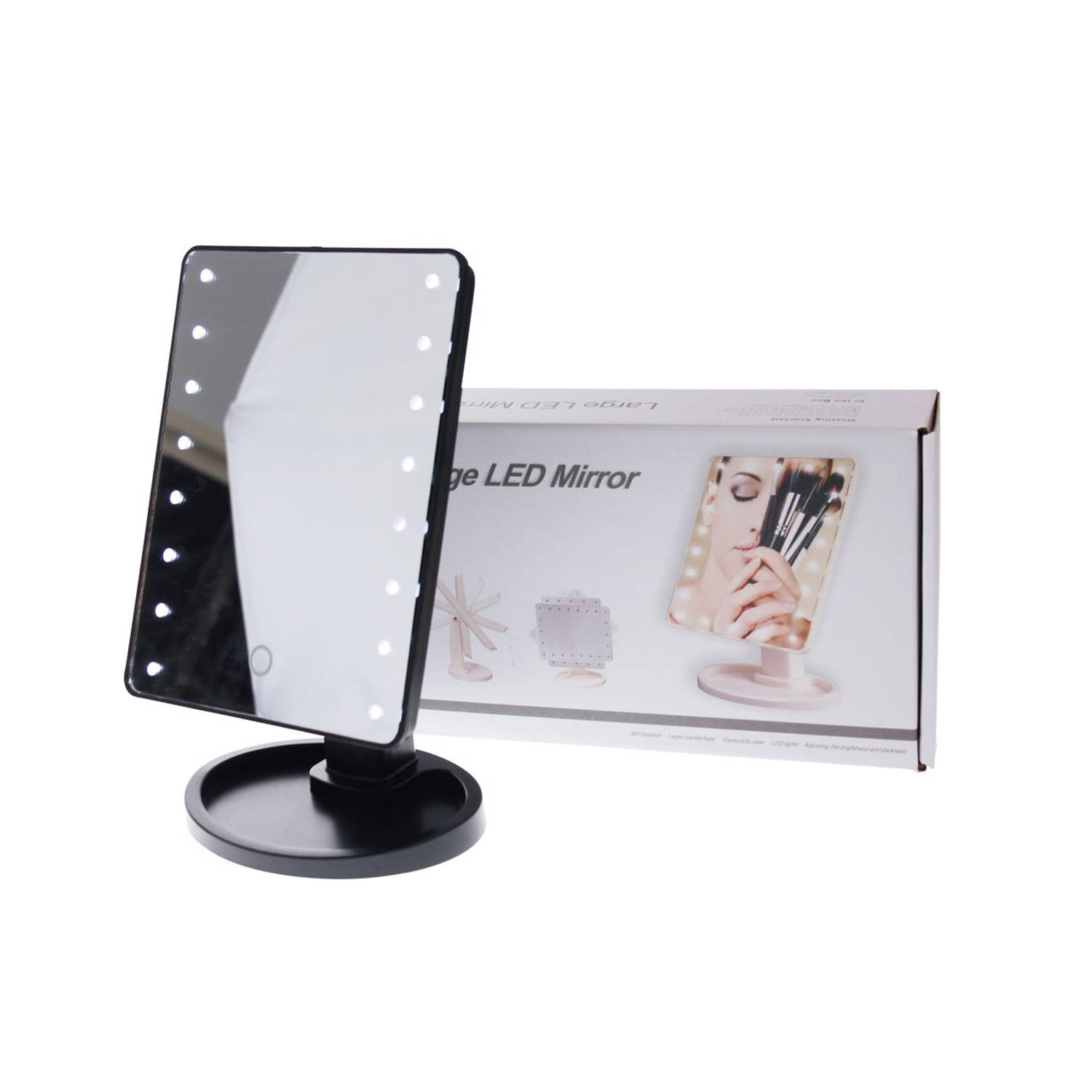 Trouw Vies Vochtig Touch Screen Make-Up Spiegel met LED verlichting - Zwart | Blokker