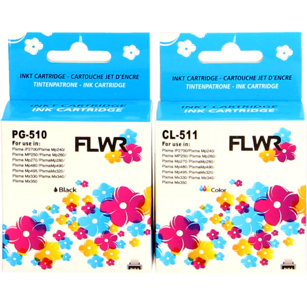 FLWR Canon PG-510/CL-511 Multipack zwart en kleur cartridge