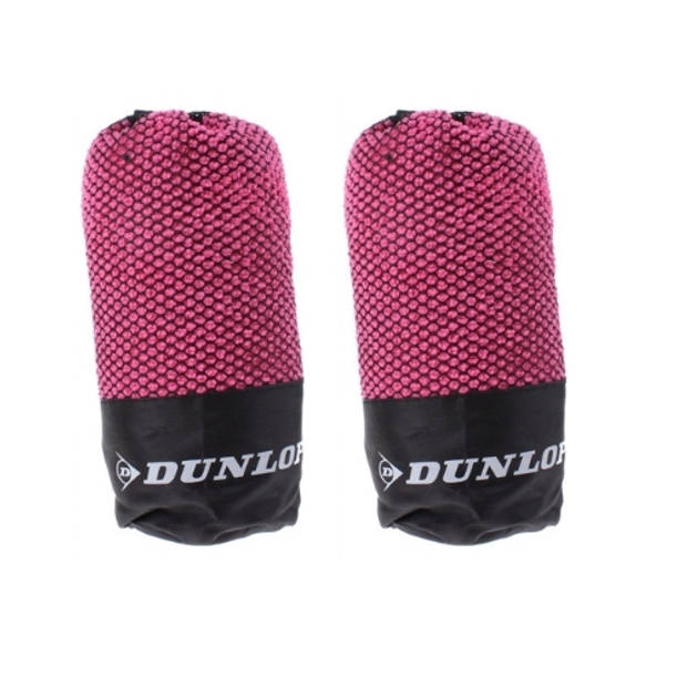 Sporthanddoek 2 stuks - microvezel - roze - fitness - reizen - 80 x 40 cm