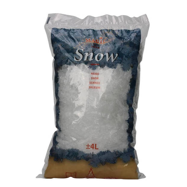 Zak met 4 liter kunst sneeuw vlokken - Decoratiesneeuw