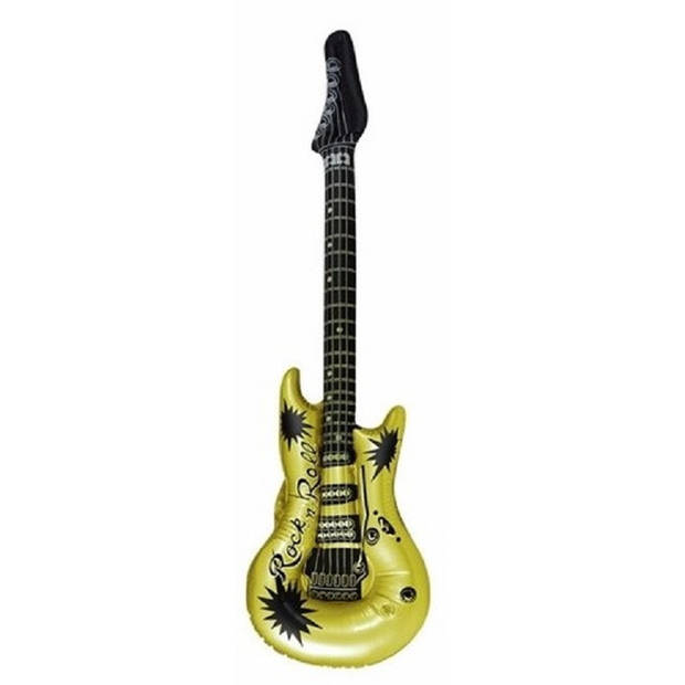 Opblaasbare speelgoed/feestartikel gitaar goud 106 cm - muziekinstrumenten - Opblaasfiguren