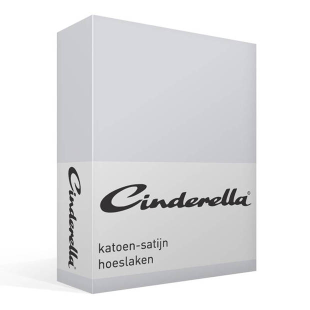 Cinderella katoen-satijn hoeslaken - 100% katoen-satijn - 2-persoons (140x210 cm) - Light grey