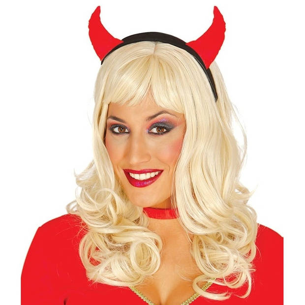 Halloween - Verkleedaccessoires duivel hoorns voor dames - Verkleedhaardecoratie
