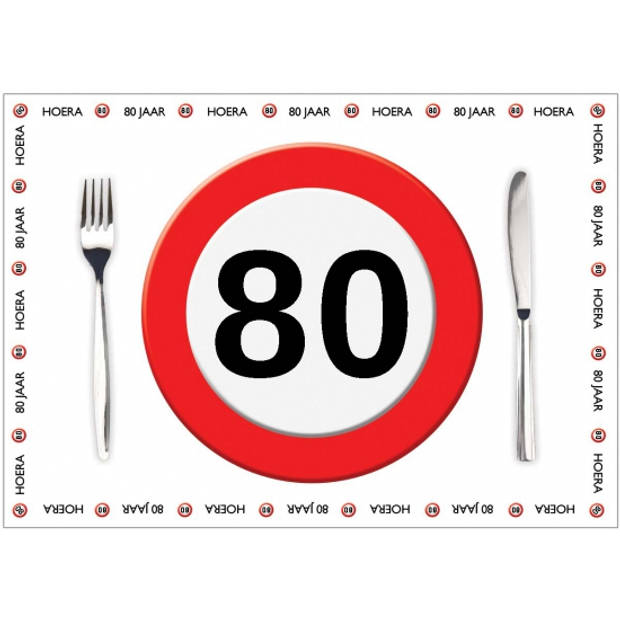 10 placemats 80 jaar van papier - Placemats