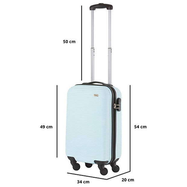 TravelZ Horizon Handbagagekoffer - 54cm Handbagage met cijferslot - Baby Blauw