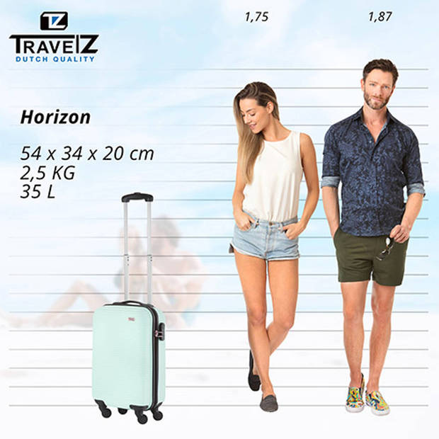 TravelZ Horizon Handbagagekoffer - 54cm Handbagage met cijferslot - Mint