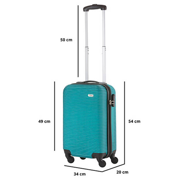 TravelZ Horizon Handbagagekoffer - 54cm Handbagage met cijferslot - Zeegroen